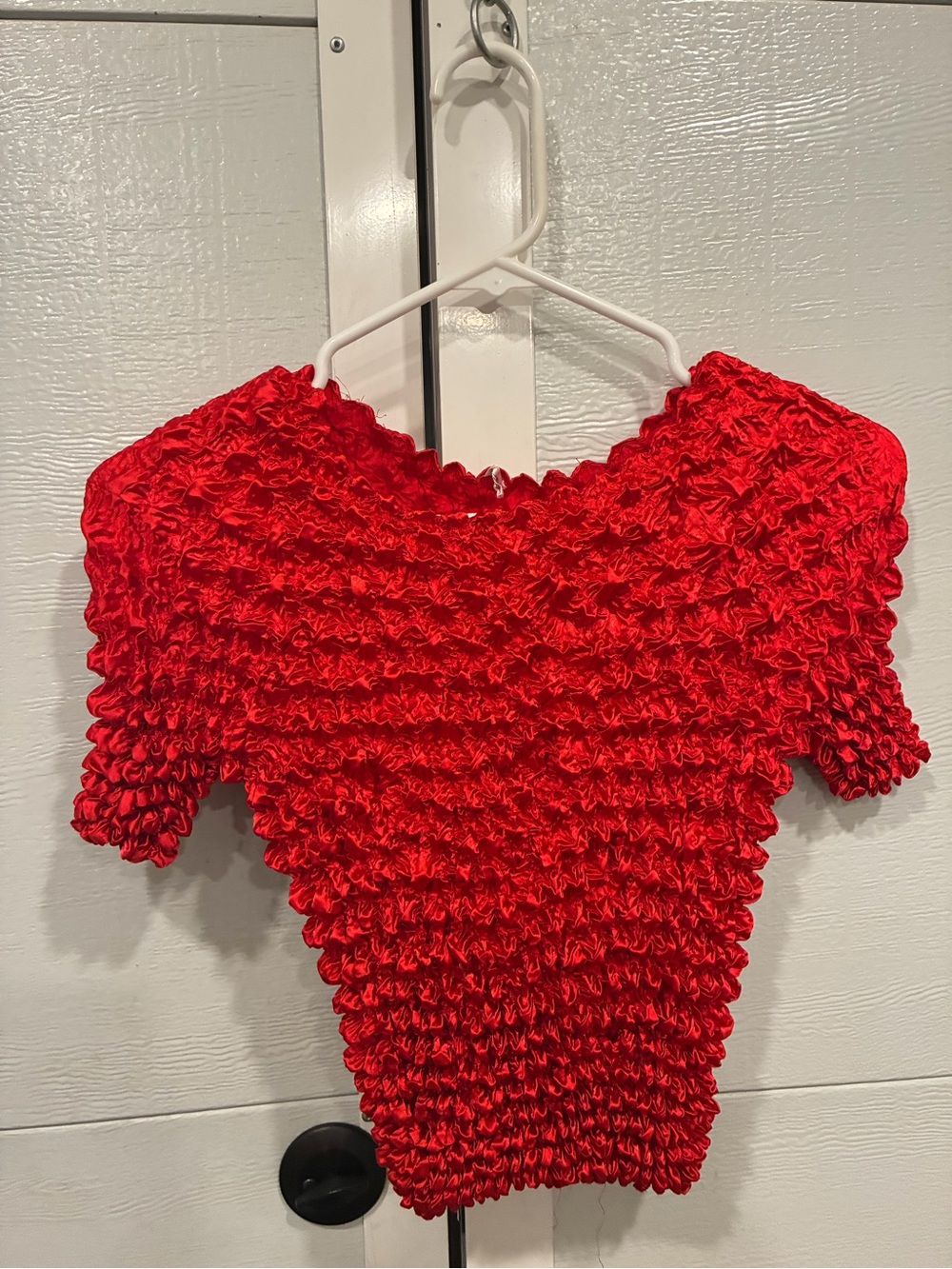 Popcorn top short sleeve red Y2K vintage cruise wear anywhere